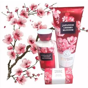 Bath & Body Works Japanese Cherry Blossom Body Wash, Body Lotion &  Soap Set